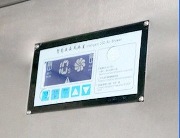 Chuveiro de ar para duas pessoas com certificação ISO. Porta automática e 201 de aço inoxidável. Fluxo de ar rápido 1600x1500x2100 mm.