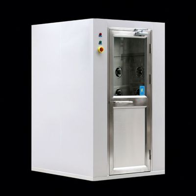 Chuveiro de ar personalizado para salas limpas com temporizador ajustável de 0-99s e ângulo de fluxo de ar de 360° em placa de aço SUS304/revestida em pó