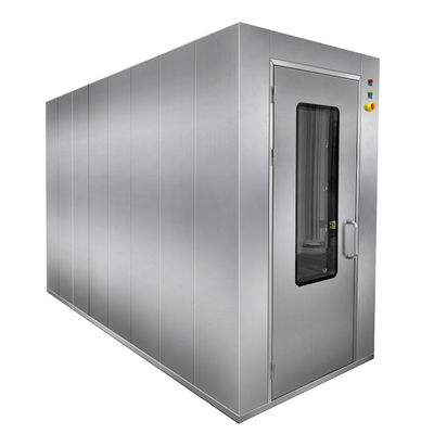 Chuveiro de ar de aço inoxidável 304 com design de fluxo de ar duplo para descontaminação de salas limpas | 1240x2000x2100mm