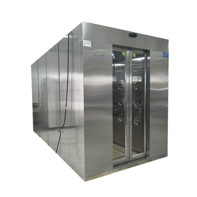 Duche de ar GMP Pharma com construção de aço inoxidável 304, duche de dois lados e controle de microcomputador