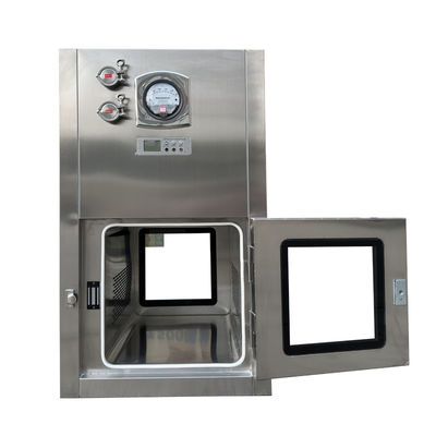 Caixa de passagem de fluxo laminar de aço inoxidável 304 certificada pela GMP 1200x1070x1600mm para salas limpas farmacêuticas
