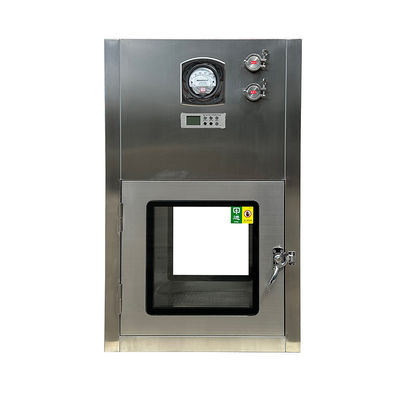Caixa de passagem de fluxo laminar certificada ISO. HEPA H14 e 304 aço. Transferência limpa de produtos farmacêuticos/eletrônicos.