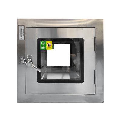 Caixa de passagem de laboratório de aço inoxidável 304 com bloqueio mecânico e esterilização UV para transferência de sala limpa