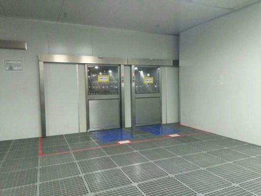 Produtos Industriais Chuveiro de ar com portas deslizantes automáticas. Ventilador de 1500W, filtro HEPA de 0,3 μm. Transferência sem poeira.