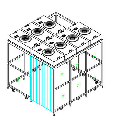 ISO 5 Stand limpo com sistema HEPA FFU.