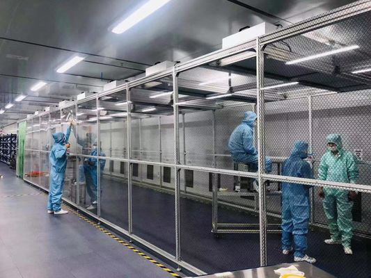 Revestimento de sala limpa personalizado com estrutura de aço inoxidável 304, conformidade com a classe ISO 5 e filtragem HEPA 34 × FFU