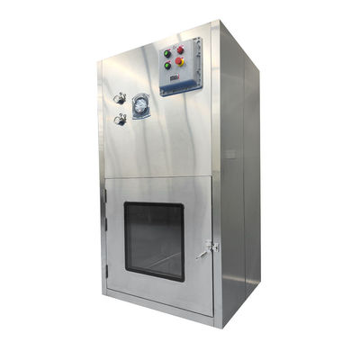 Janela de transferência de fluxo laminar à prova de explosão com fluxo de ar da classe ISO 5 e construção de aço inoxidável 304 para passagem segura da GMP Pharma