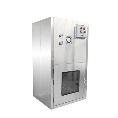 Janela de transferência de fluxo laminar à prova de explosão com fluxo de ar da classe ISO 5 e construção de aço inoxidável 304 para passagem segura da GMP Pharma