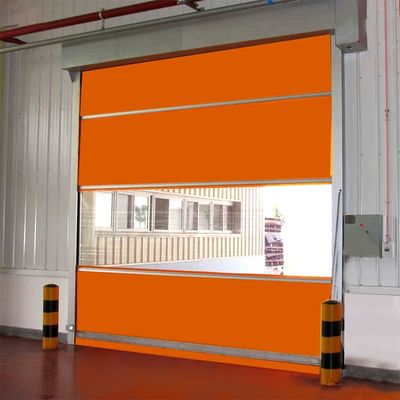 Porta de alta velocidade resistente ao fogo. Janela de PVC de 1,2 mm e sensor de radar. 0,6-2,5 m/s ajustável.
