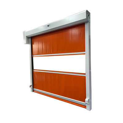 Porta de alta velocidade com sensor de radar e cortina de PVC de 0,8 mm resistente ao vento para instalações industriais