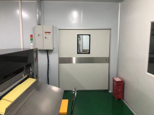 Porta de aço deslizante automática industrial com capacidade de carga de 1500 kg IP65 resistente às intempéries e conformidade ISO 14644