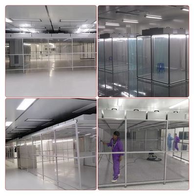 Sala limpa personalizada ISO5~ISO9 com 10%-30% de ar fresco e temperatura controlada para ambientes estéreis