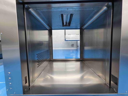 Gabinete de passagem de fluxo laminar de porta de elevação vertical com filtro HEPA e construção em aço inoxidável SUS304