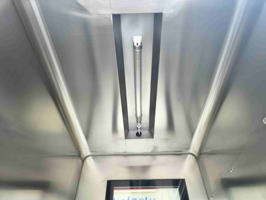 Caixa de passagem intertravada mecanicamente de camada tripla com esterilização UV e construção em aço inoxidável 304