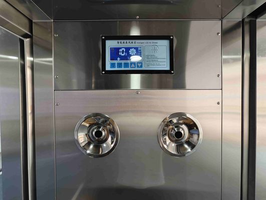 Chuveiro de ar com porta deslizante inteligente com reconhecimento facial e construção em aço inoxidável para descontaminação de pessoal