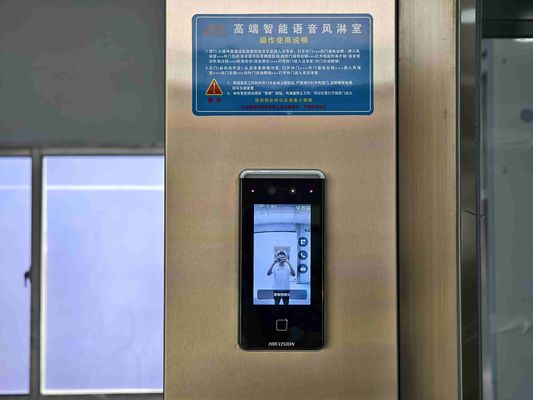 Chuveiro de Ar com Porta Deslizante Inteligente e Reconhecimento Facial | Sistema de Descontaminação de Pessoal Sem Contato