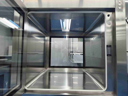 Caixa de passagem de intertravamento eletrônico de aço inoxidável de câmara dupla com esterilização UV para controle de contaminação de salas limpas
