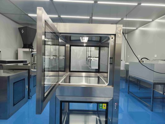 Caixa de passagem de intertravamento eletrônico de aço inoxidável de câmara dupla com esterilização UV para controle de contaminação de salas limpas
