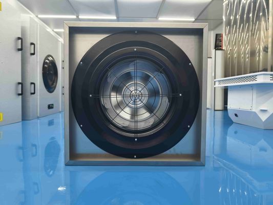 Unidade de filtragem de ventilador de sucção reversa com porta de flange e filtragem de alta eficiência para salas limpas
