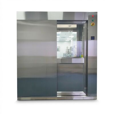 Chuveiro de ar com porta deslizante inteligente com reconhecimento facial e construção em aço inoxidável para descontaminação de pessoal