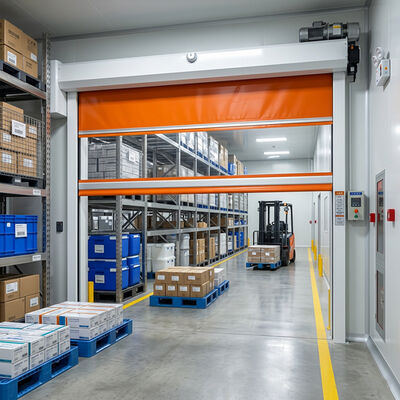 Portas industriais de alta velocidade com certificação de segurança ISO 13849 e faixa de -30°C a +70°C com sensores de segurança duplos