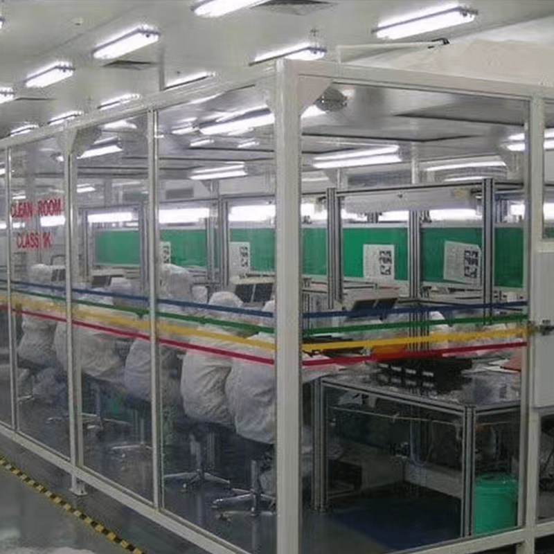 Sistema de sala limpa modular portátil com portas de vidro e design personalizável para indústrias médicas e alimentares