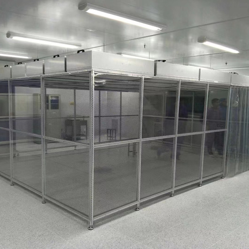 Sala limpa modular personalizável com filtragem HEPA e conformidade ISO 8 para aplicações industriais