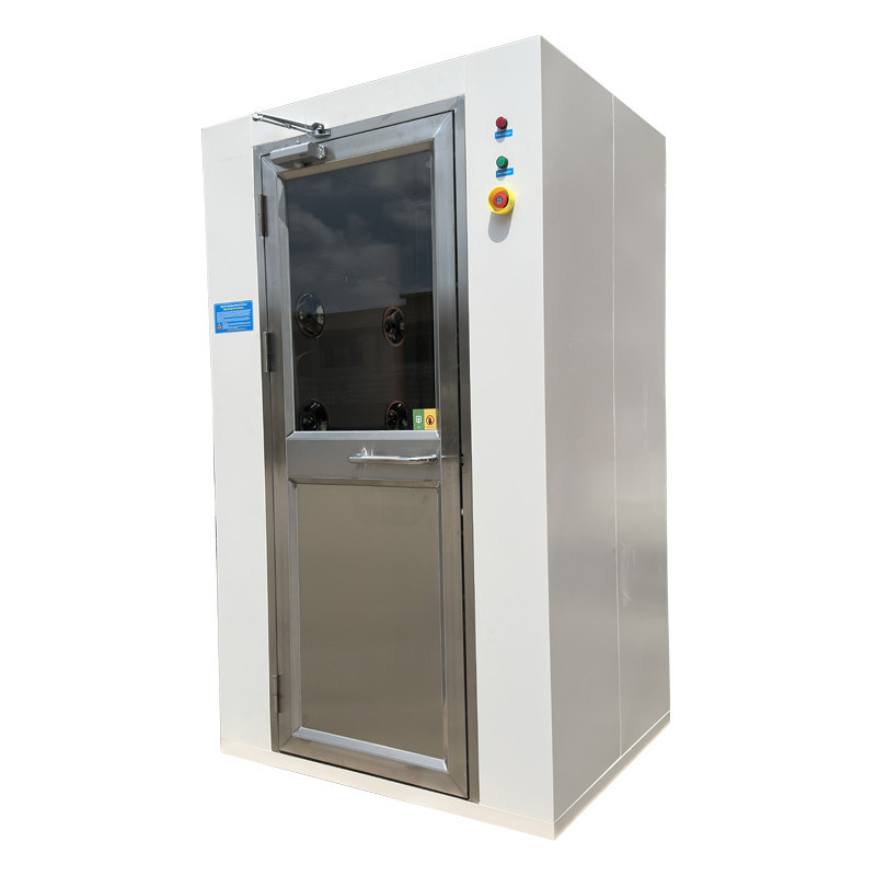 Chuveiro de ar de aço inoxidável 304 com porta convexa para salas limpas farmacêuticas e alimentares