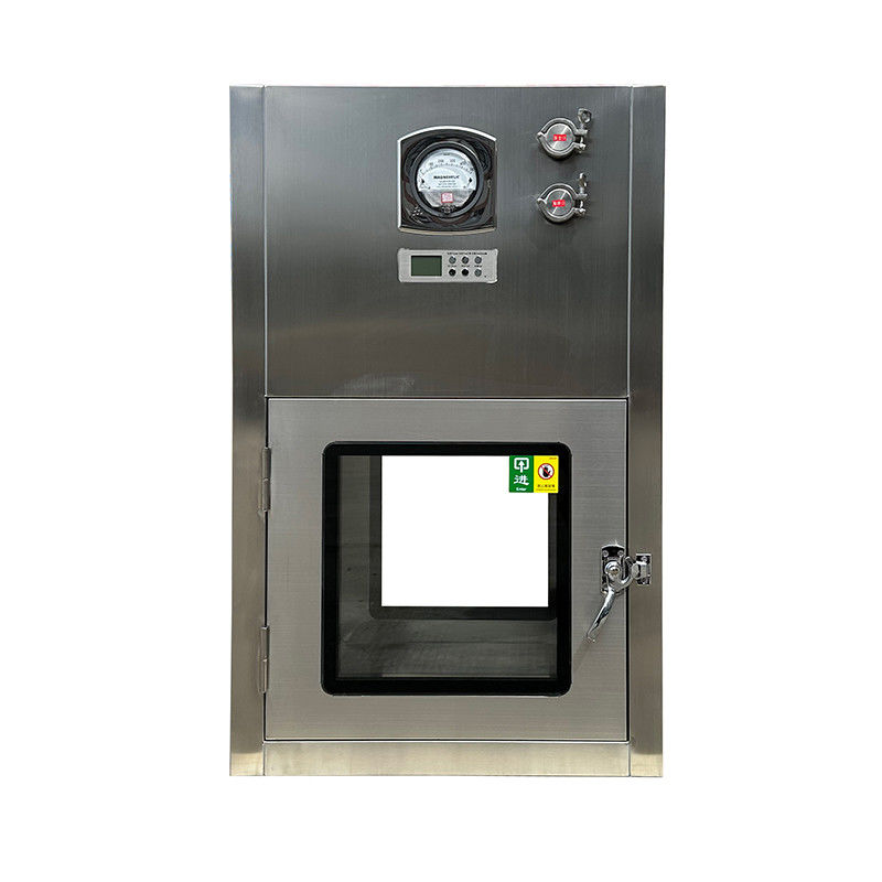 GMP Grade A Pass Box para transferência de frasco. 304 aço e 600mm zona limpa.
