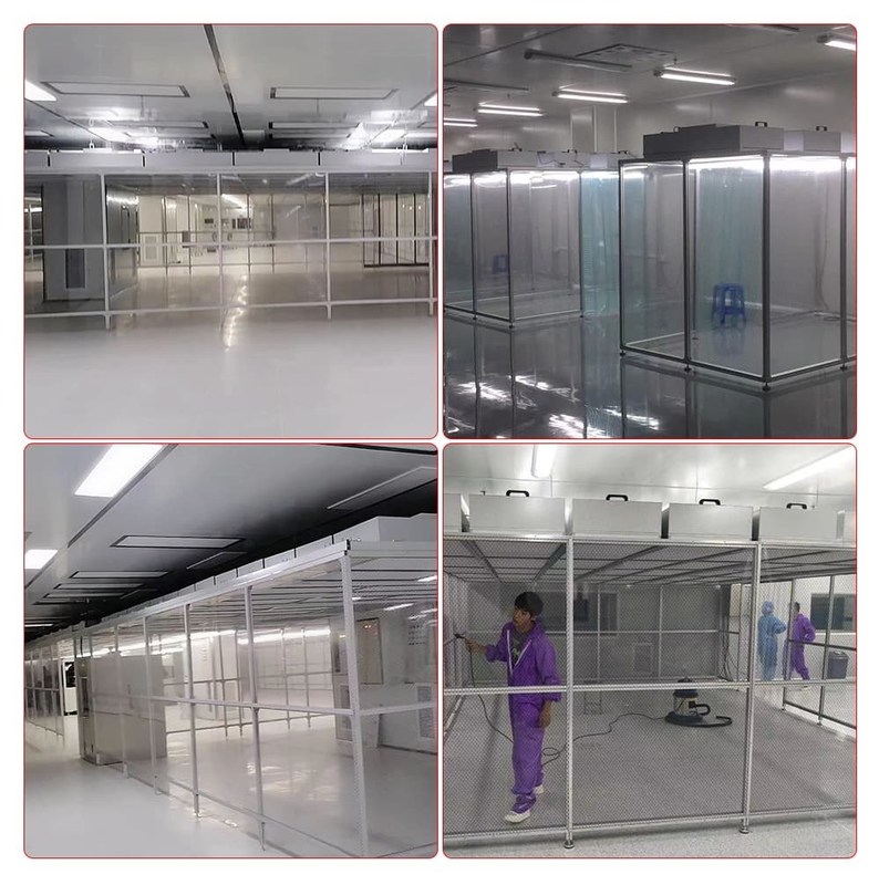 Sala limpa personalizada ISO5~ISO9 com 10%-30% de ar fresco e temperatura controlada para ambientes estéreis