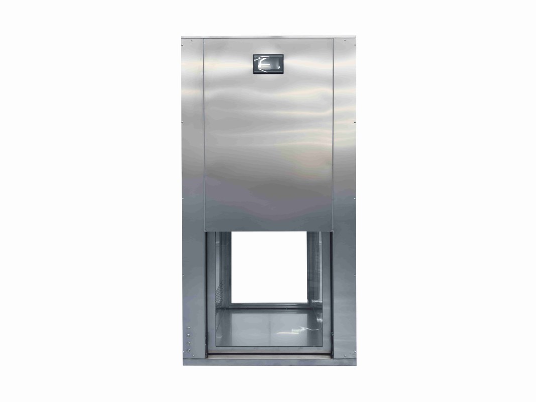 Gabinete de passagem de fluxo laminar de porta de elevação vertical com filtro HEPA e construção em aço inoxidável SUS304